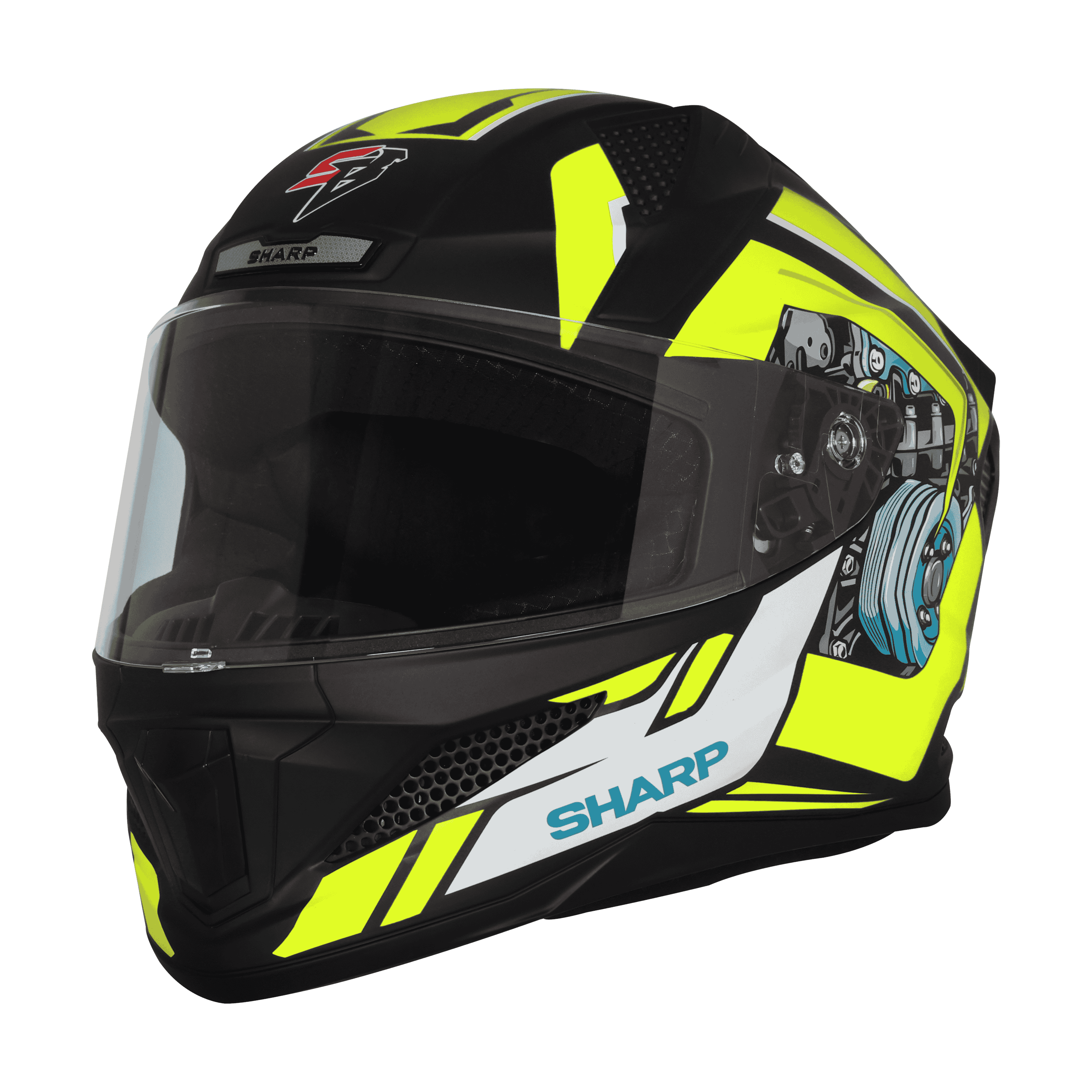 SBH-25 SV SHARP SPIKY GLOSSY BLACK WITH NEON